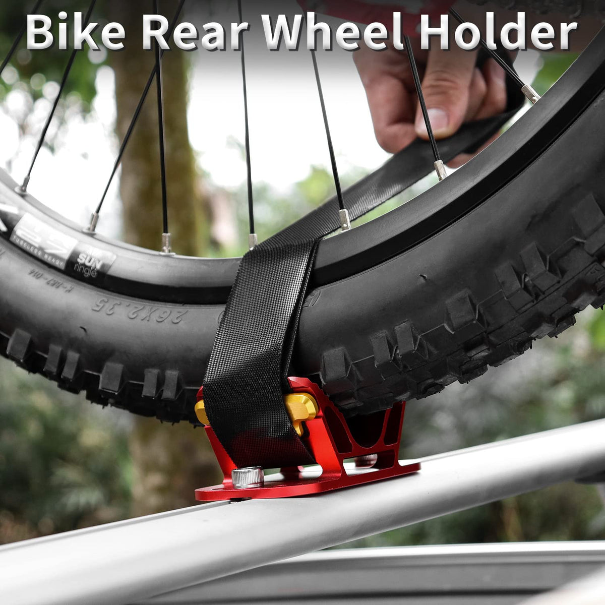 Bicycle Rear Wheel Holder, Rear Wheel Rack Mount, Road Bike Tire Bracket Holder Carrier Fits Mountain Bikes, Road Bicycles & EBikes, Black