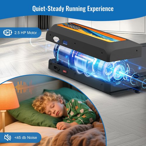 RIVANO Under Desk Walking Pad, Treadmill with Handles, Walking Pad Treadmill Compact & Portable with Remote Control, Quiet Adjustable Portable Speed Jogging Smart Mat Work for Home Office, Orange