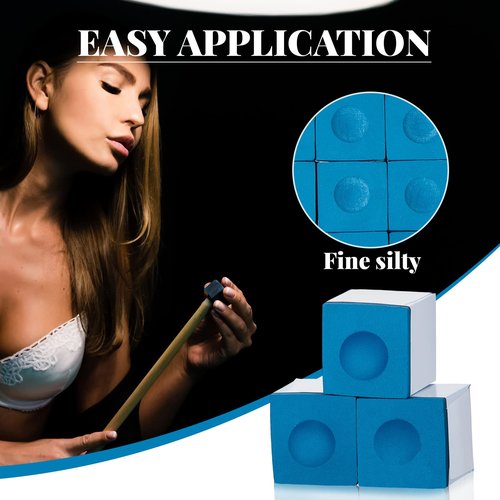Junkin Pool Chalk Cubes Billiard Cue Pool Stick Chalk Table Accessories for Clubs Bars Home(Blue,72 Pcs)