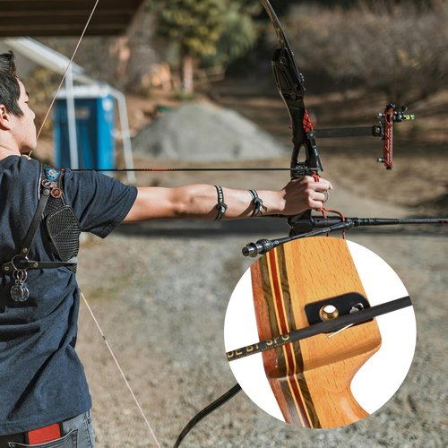 SOPOGER Arrow Rest for Recurve Bow - 4 Pcs Magnetic Metal Recurve Arrow Rest with Adhesive Back Hunting Shooting Targeting Recurve Bow Accessories (Right)
