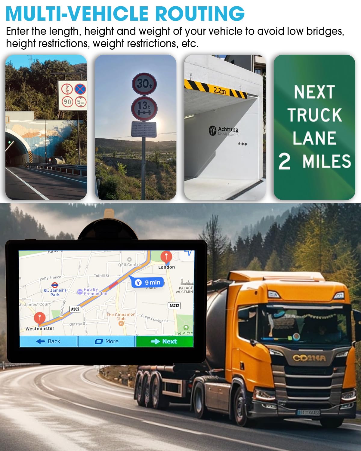 GPS Navigator for Car, 2026 Latest Map GPS for Car with 7'' Touchscreen, Free Lifetime Updates, Car Navigation with Voice Guidance, Speed & Red Light Warning for Truck RV Cars
