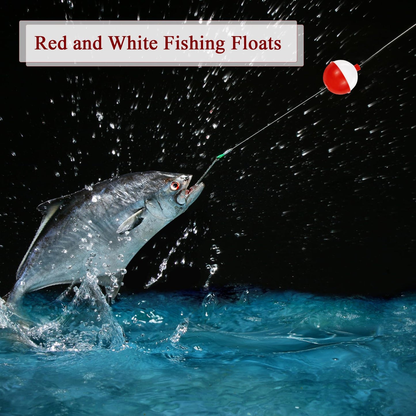 100 Pcs Fishing Float,Hard ABS Fishing Bobber,Red and White Bobbers,Push Button Round Buoy Floats for Tackle Accessories(Size: 0.75/1/1.5 Inch)