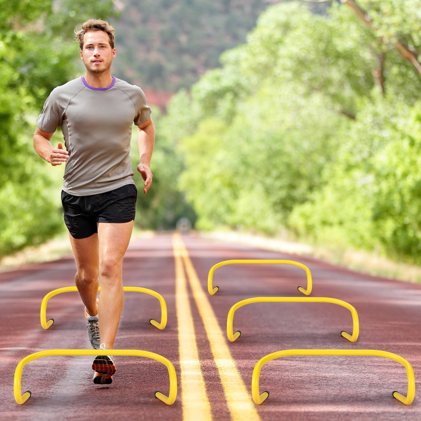 Wettarn 30 Pcs 6" Speed Agility Training Hurdles Plyometric Practice Agility Hurdle for Adults, Athletes, Basketball, Baseball, Soccer, Football Indoor Outdoor Sports Equipment(Yellow)
