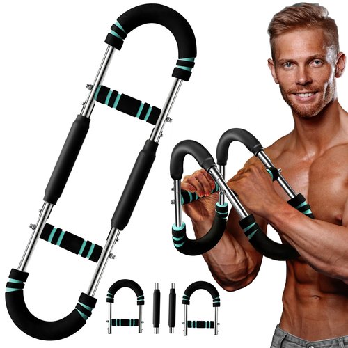 Tcsxady Chest Workout Equipment,Twister Arm Trainer with Adjustable 60-110lb Resistance,Portable Chest Trainer for Men,Strength Training Fitness and Home Workout
