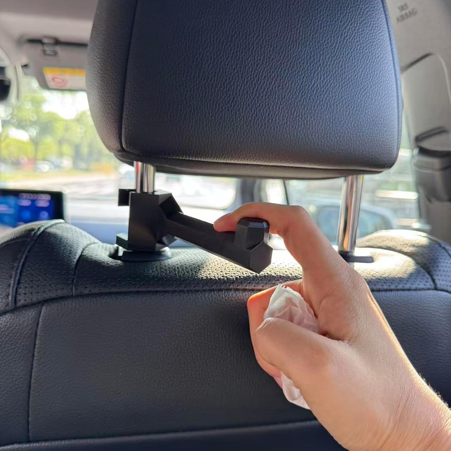 Bow Hanger for Truck - Headrest Mount Archery Holder, not 3D Printed,Universal Easy On/Off Accessories for Car SUV Jeep, Hands-Free Vehicle Organizer for Compound & Recurve Bows (Black)