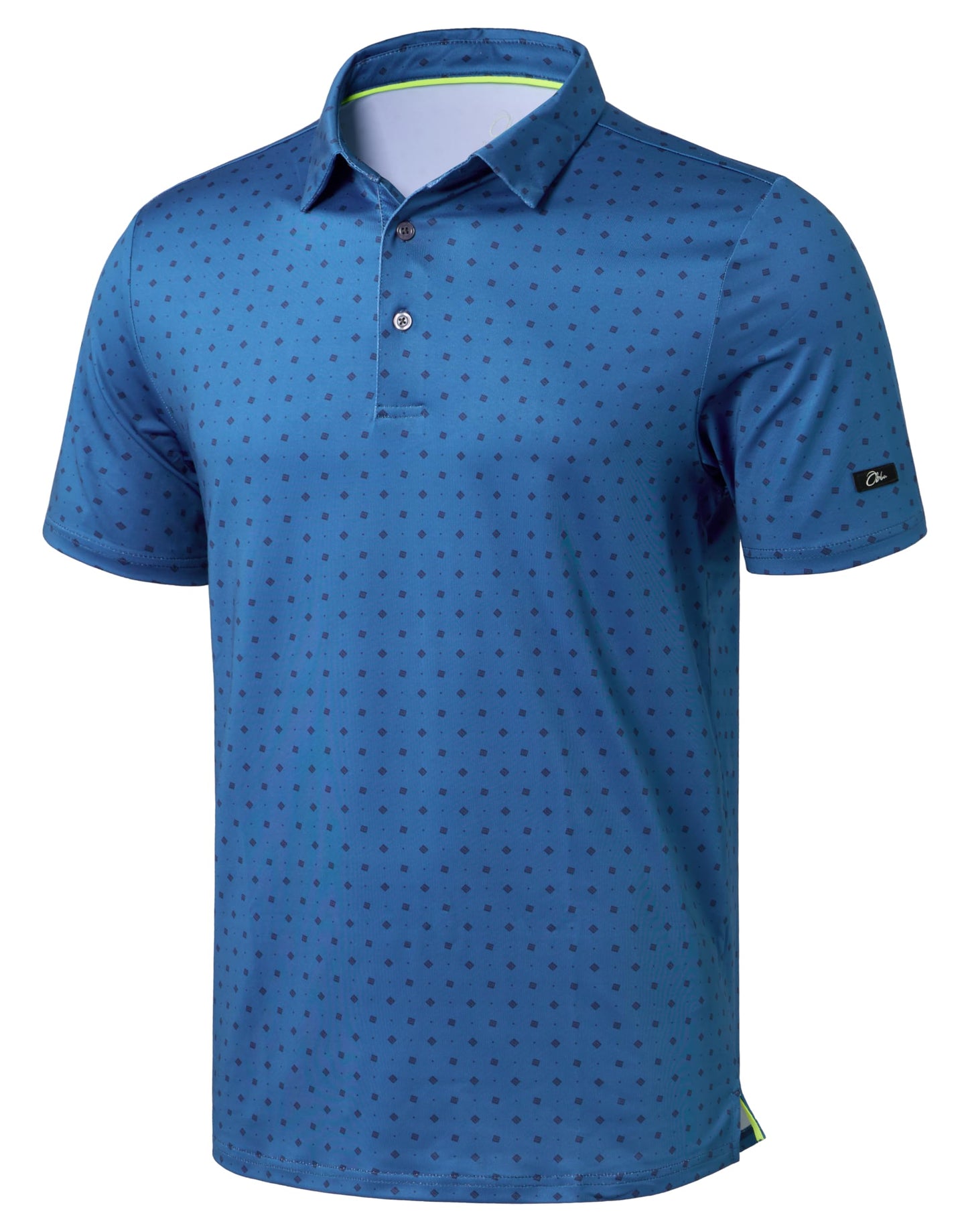 Obla Mens Golf Polo Shirts Short Sleeve Dry Fit Performance Moisture Wicking Casual Print Collared Golf Shirts for Men(Blue Circle_XXXL)