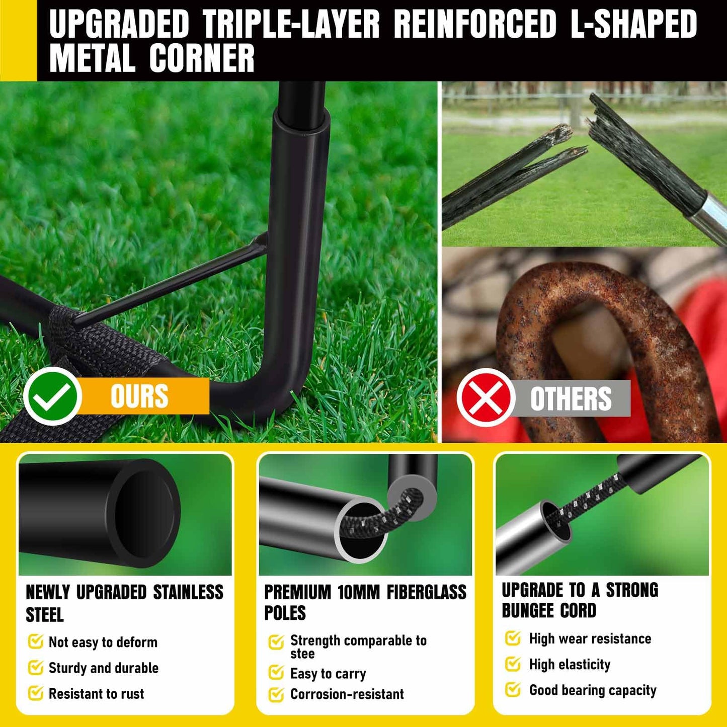 Soccer Goal, Kids Soccer Goals for Backyard Set, 2 Pack of Portable Pop Up Soccer Net with Soccer Ball, Agility Ladder, Cones, Complete Training Equipment for Youth, Toddler Outdoor Sports Games