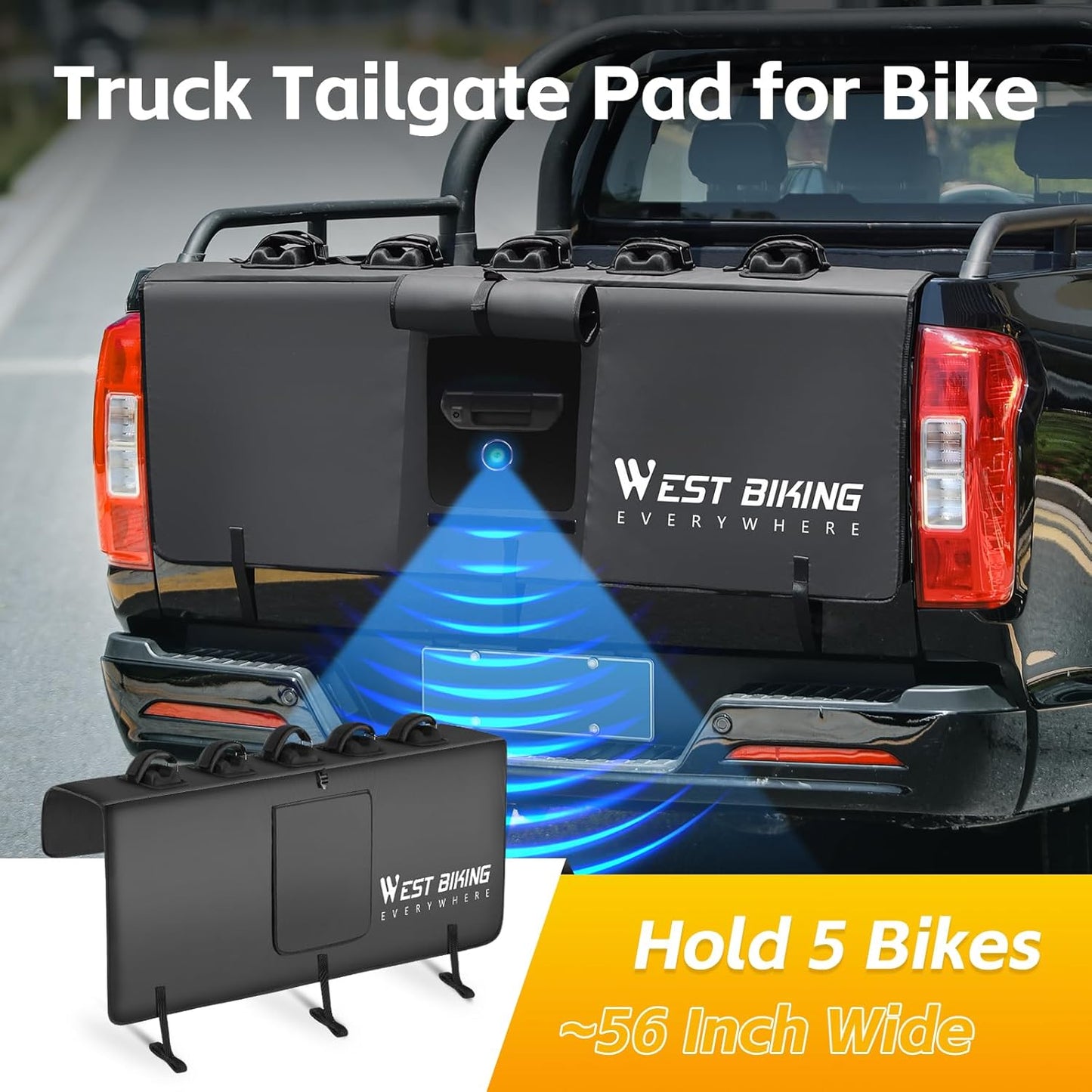 ICOCOPRO Bike Pads for Pickup Truck Tailgate With Secure Frame Straps, Protection Pad for Bike and Truck