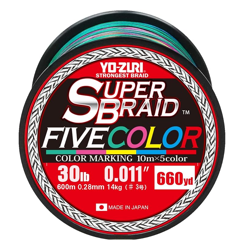 Yo-Zuri Superbraid Fishing Line 30lb + 5 Color + 660 yd (Variation of THIS listing)