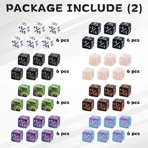 78 Pieces MTG Dice Set with Plus 1 Life Counter & Keyword Token Dice & Shield & Spindown Dice in 12 Colors for Magic The Gathering, MTG, Cards Gaming Accessories