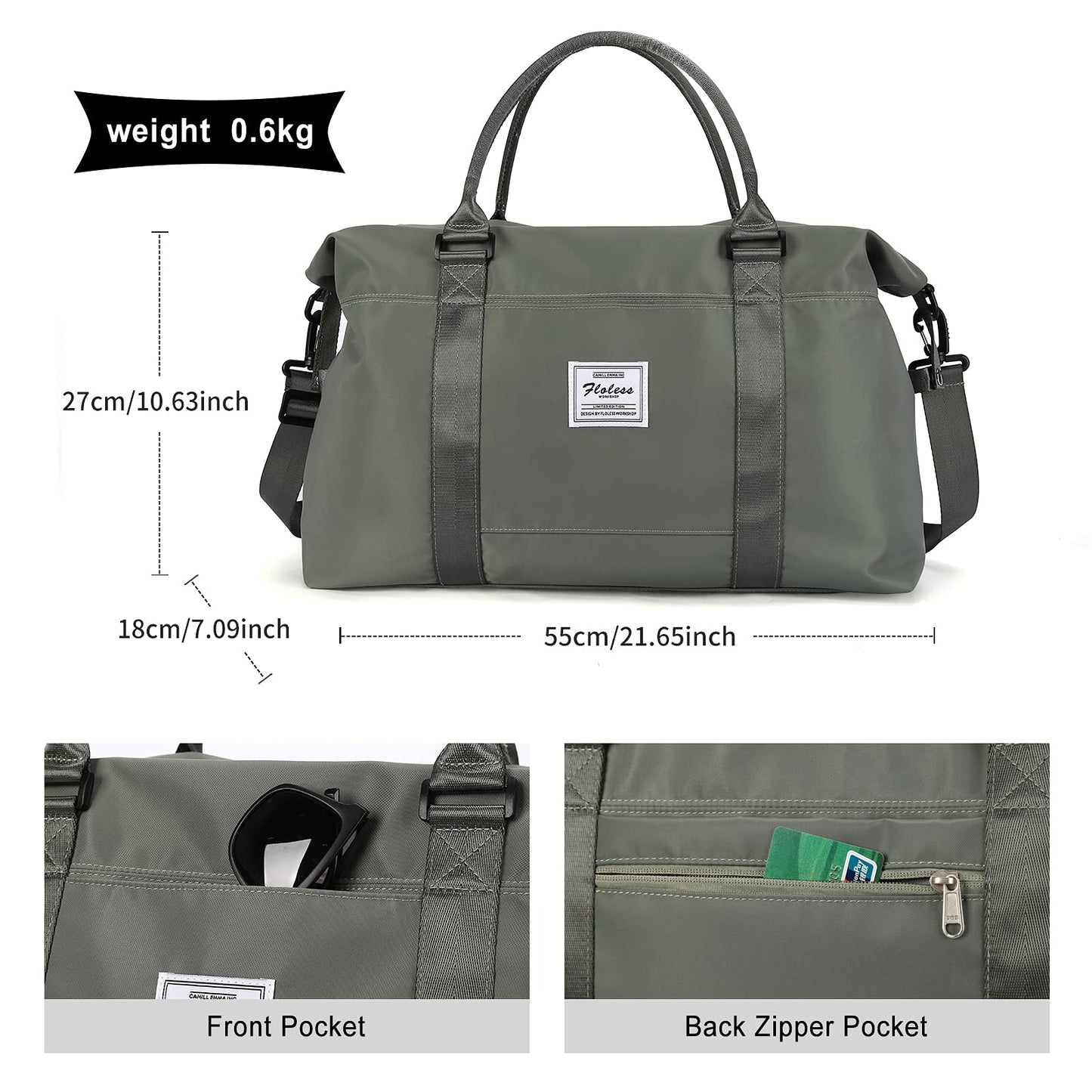 Travel Duffel Bag, Carry On Overnight Weekender Bags for Women