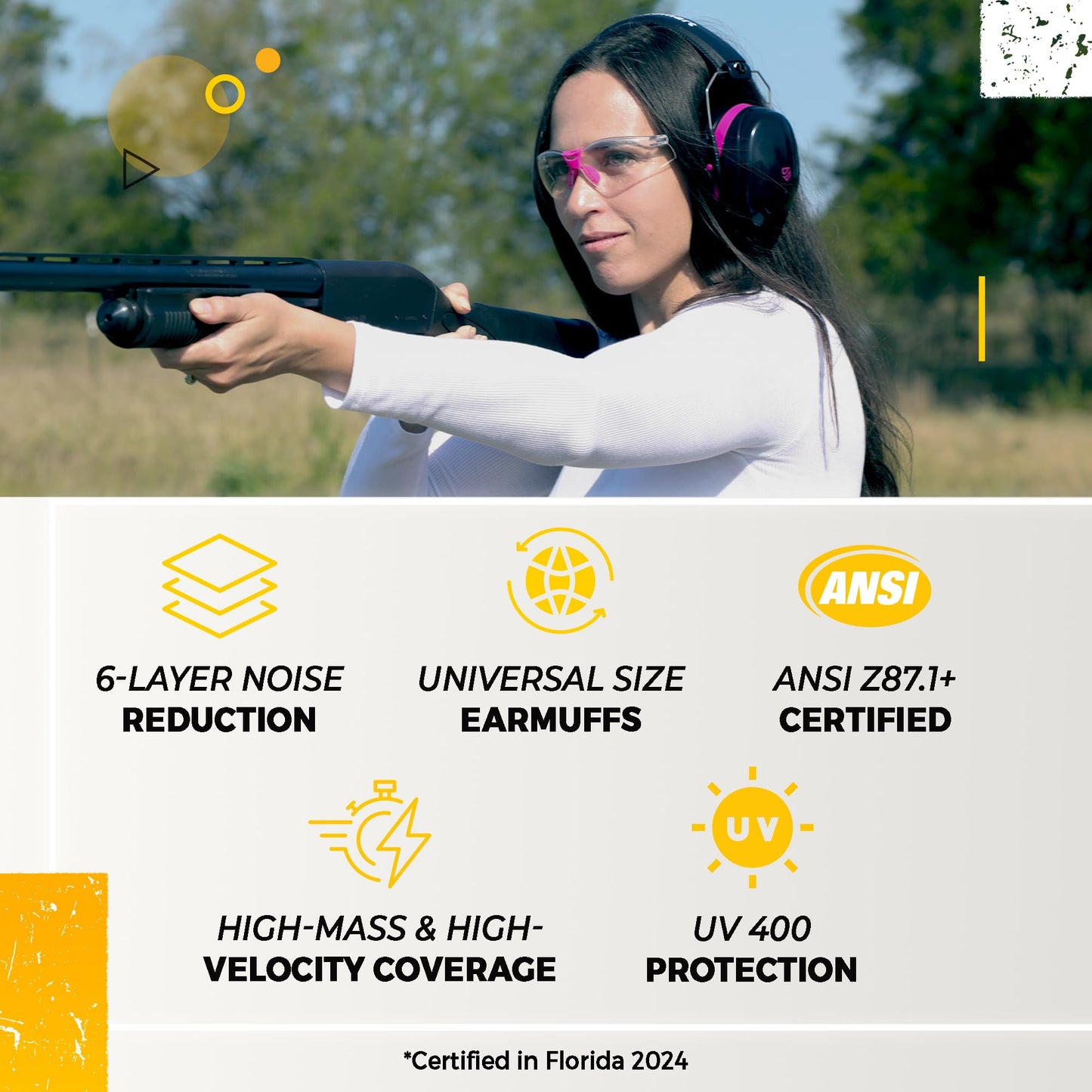 TradeSmart Shooting Ear & Hearing Protection NRR 28 Safety Earmuffs Grey