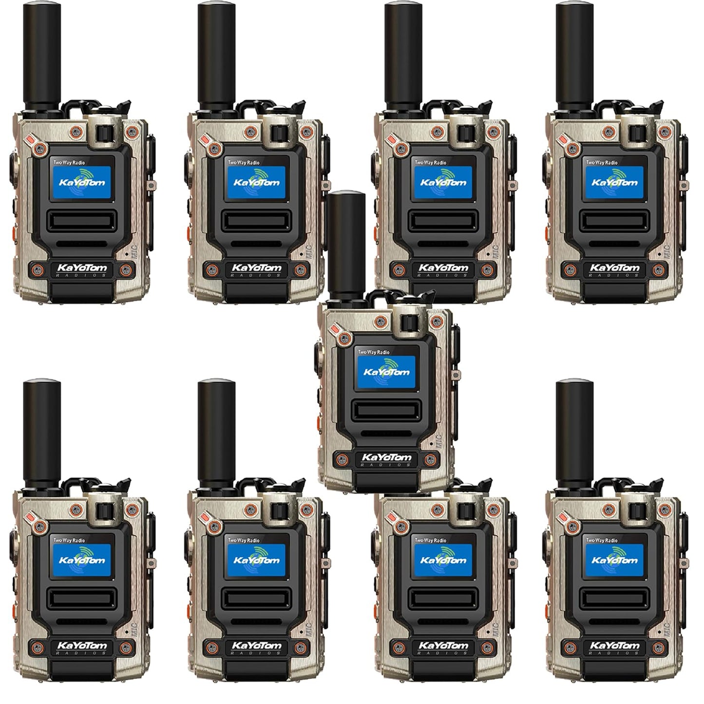 （Lifetime Free） Nationwide Walkie Talkie - Rapid PTT Unlimited Range Long Distance Global POC Two Way Radio for Family, Business, Outdoor Use, FCC Certified, Durable with Long Battery Life（9-Pack）