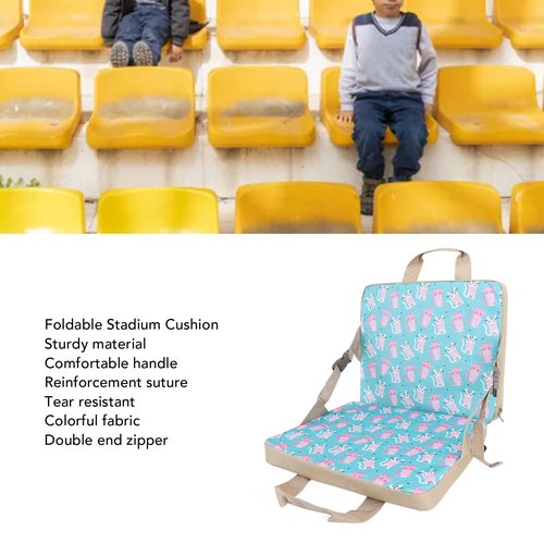 AUNMAS Portable Stadium Seat, Foldable Padded Chair with Backrest Lightweight Indoor Outdoor Cushion for Sports Events Outing Fishing (Blue)