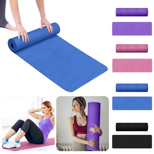 Thick Yoga Mat 5mm Thick Non Slip Anti-Tear High Density Exercise Yoga Mat with Carrying Strap Hot Yoga Mat for Gym, Fitness, Stretching, Workouts, Pilates, Floor, Home Yoga