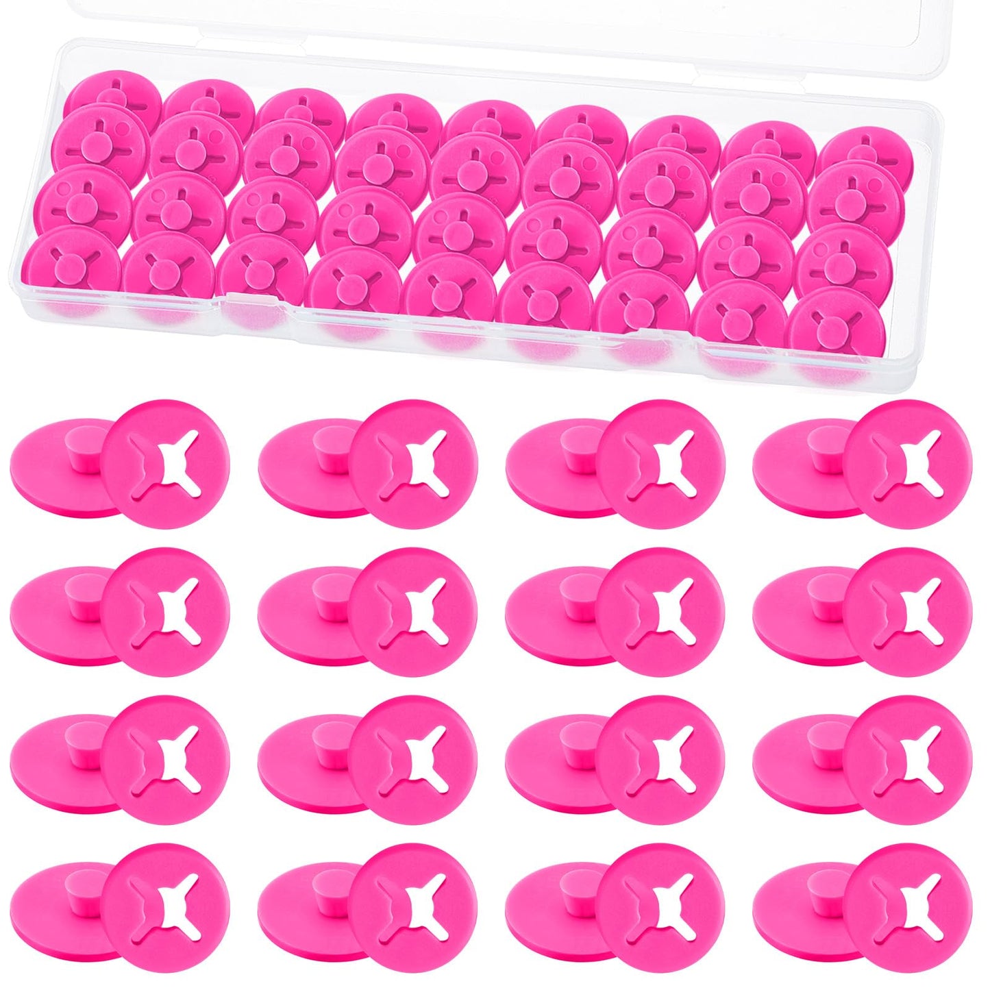 Juexica Running Bib Clips Race Number Buckle Fixing System Triathlon Race Bib Holder Marathon Fastener Holder for Field Event (Rose Red)