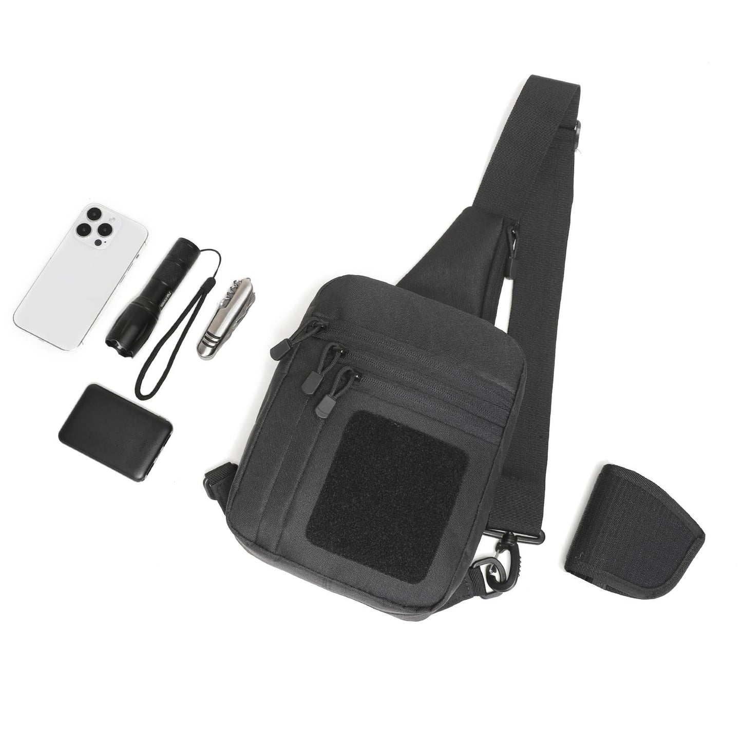 VTACOUTV Concealed Carry Gun Bag for Men & Women, Sling Pistol Bag for Handguns CCW Shoulder Bag Tactical Crossbody Chest Pack Range Bags with Holster (Black of Left and Right Hand)
