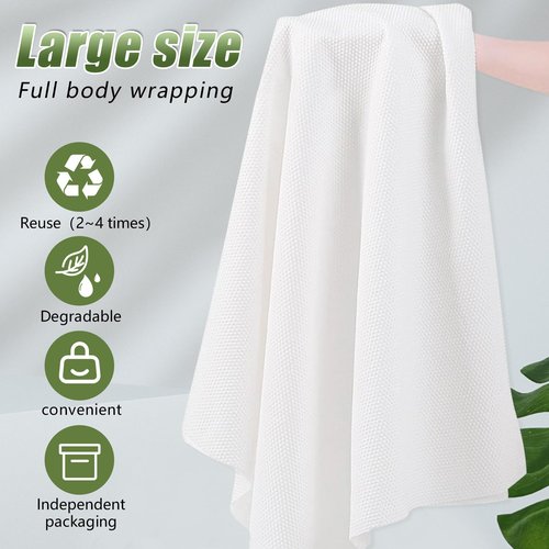 rngwaper Disposable Bath Towels Durable Large Portable Thicken Camping Towels Quick Dry, Absorbent,Ultra Soft for Travel Hotel Swimming Gym Sauna Spa Pet Sports Hiking Beach Spa 55''X27.5''(10pack)
