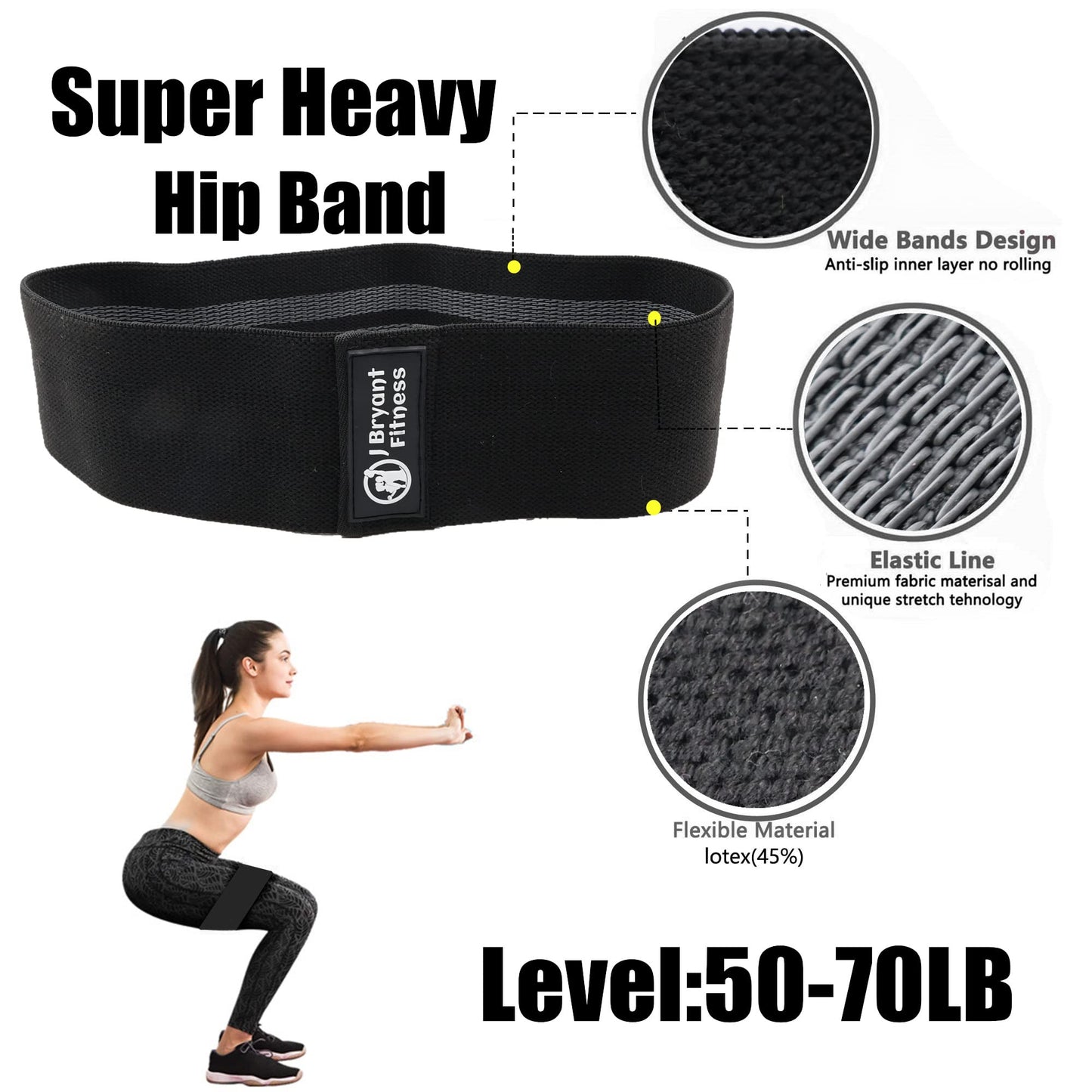 J Bryant Barbell Pad Set with 2 Ankle Straps for Cable Machines, Hip Resistance Band, Weight Lifting Straps, Thick Cushion Hip-Thrusts Pad with Carry Bag for Squats Bench Press Workout