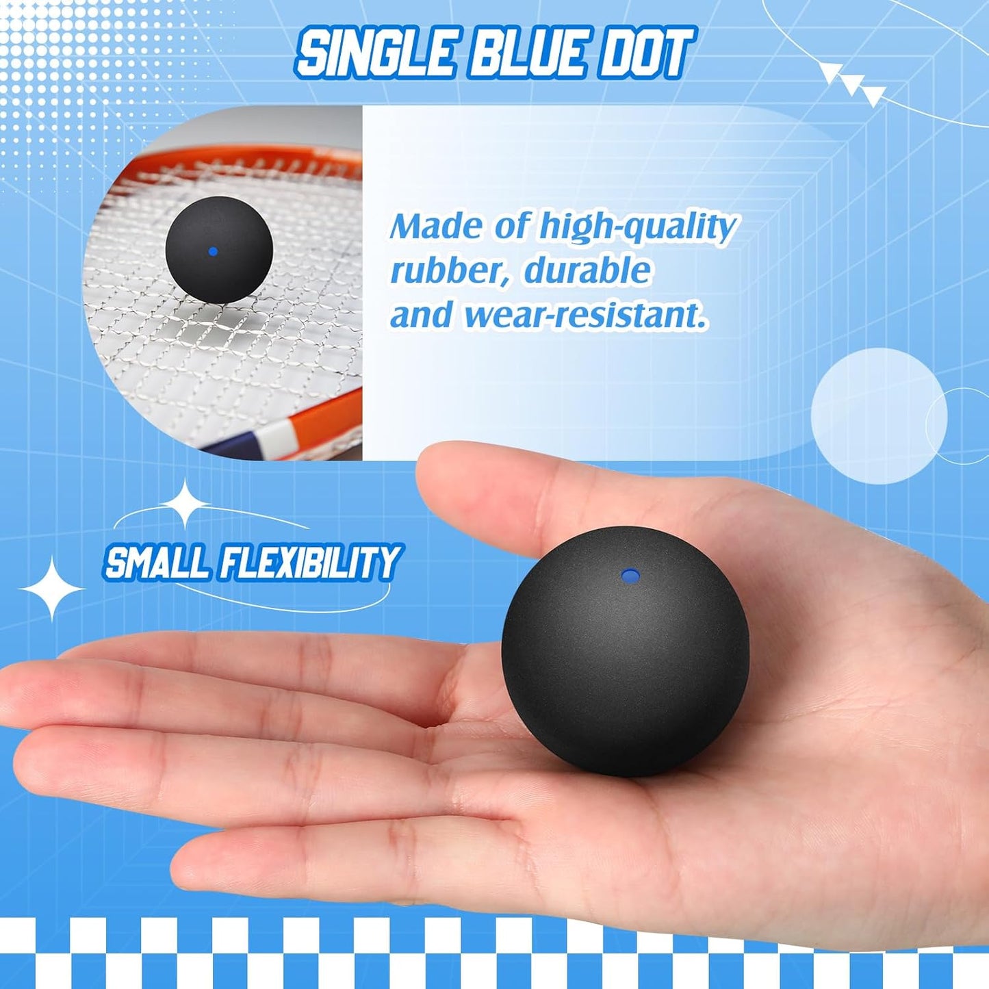 12 Pcs Squash Ball Professional Squash Ball High Reliability Practical to Use Excellent Performance Rubber for Training Practice and Competition