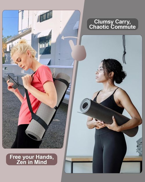 Fyroxx Yoga Mat carrier, premium yoga strap for carrying yoga mats with adjustable Velcro strap, suitable for carrying most sizes of yoga mats, free your hands, soft and durable