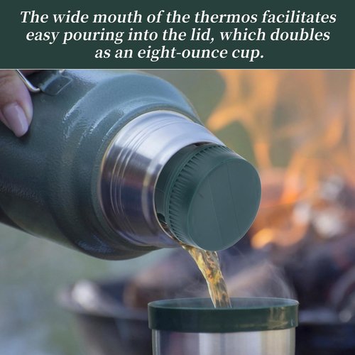 Replacement Stopper Compatible with Stanley Thermos Classic, Vacuum Insulated Wide Mouth 1.1 QT and 2 QT Water Bottle Lid Part Accessories, Leak-Proof (Green)
