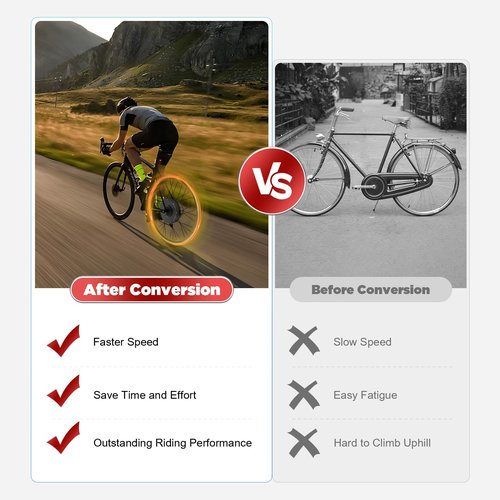48V 1000W Electric Bicycle Conversion Kit, LCD Display, 5 Gears PAS Ebike Conversion Kit with Dual Mode Controller, Front/Rear Wheel for 28-inch, 29-inch Bikes (Rear Wheel)