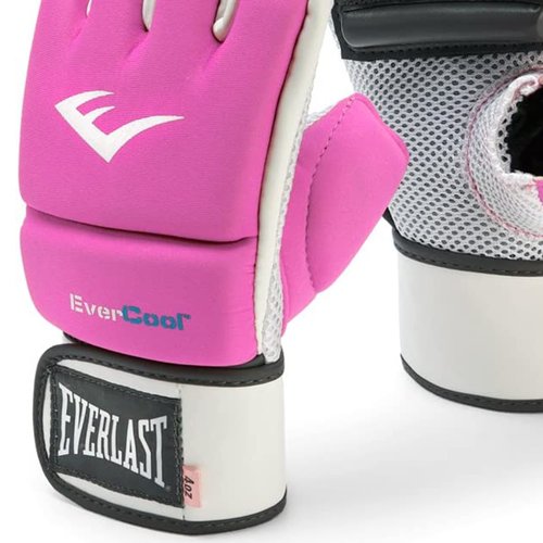 Everlast Evercool Breathable and Comfortable Full Wristwrap Support Neoprene MMA Kickboxing Gloves with Mesh Palm and Knuckle Padding
