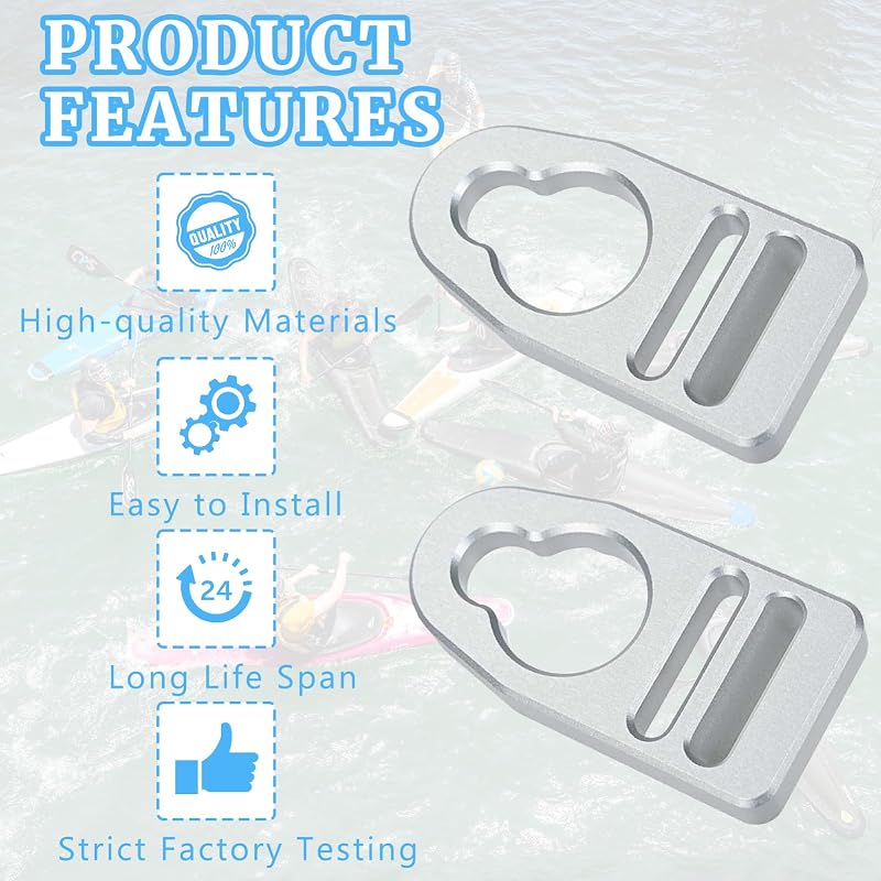 Kayak Seat Replacement Buckle Clips Set of 3 Aluminum Straps w/ Nylon Webbing