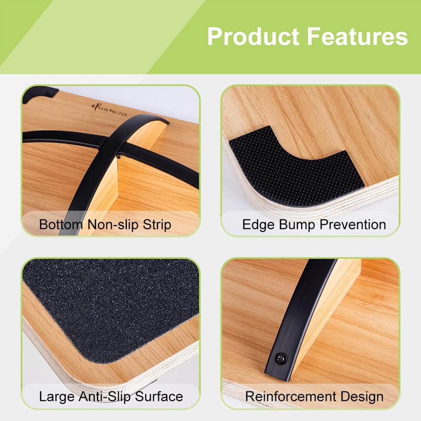 StrongTek Advanced Balance Board, Wooden Wobble Board with Cross Base, 360° Directional Wobble, Non-Slip Balance Trainer for Core Strength, Stability Training, Fitness and Coordination