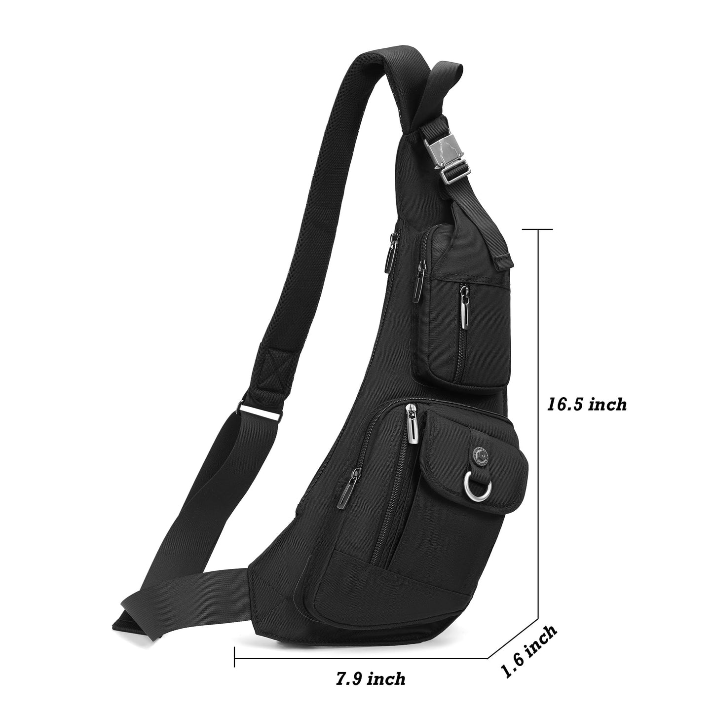 NICGID Sling Bag Chest Shoulder Backpack Crossbody Bags Casual Daypack for Men Women (Black-014)