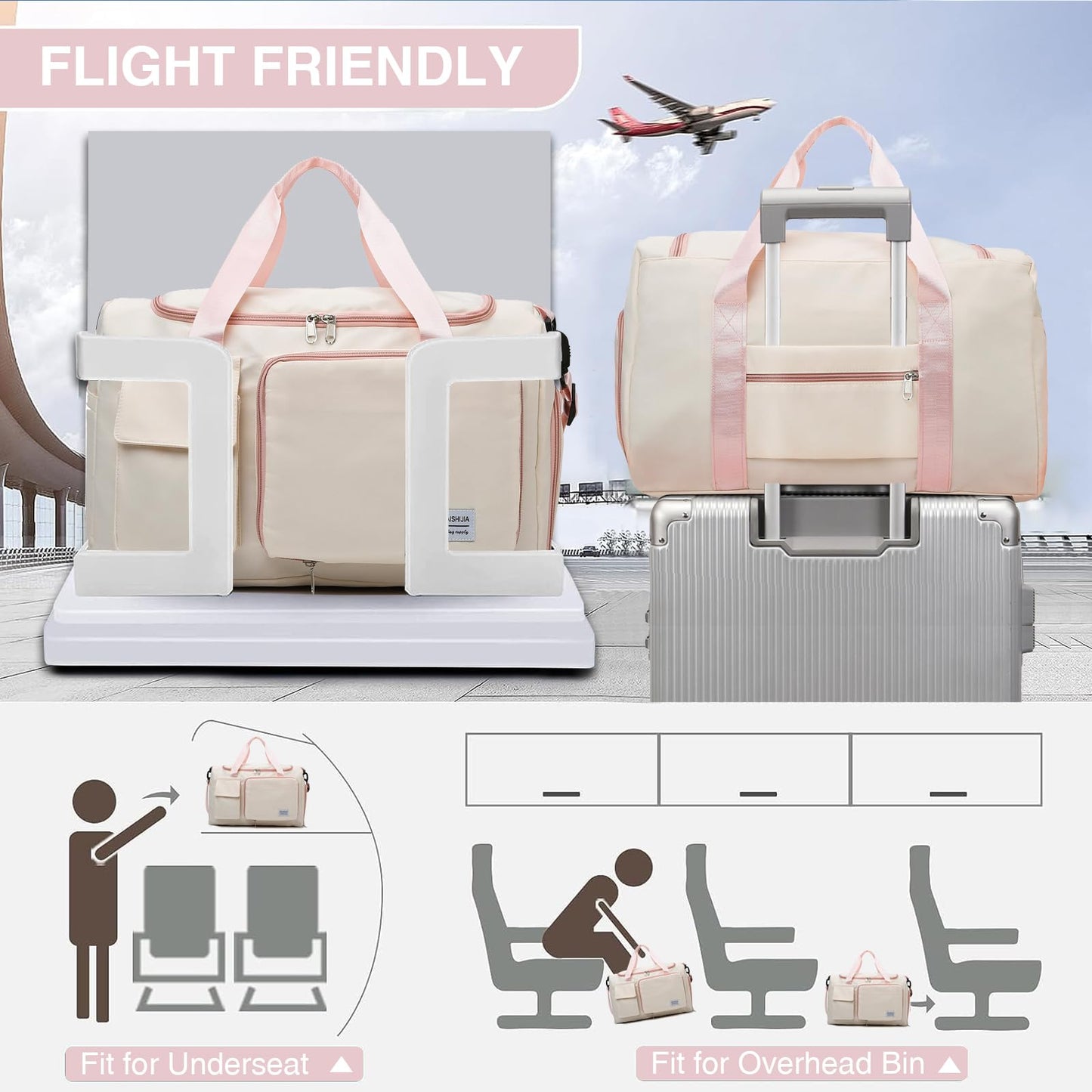 BEULPTN Small Gym Bag for Women, Waterproof Travel Duffel Bag with Shoe Compartment & Wet Pocket, Gym Tote Bag for Travel, Workout, Sport