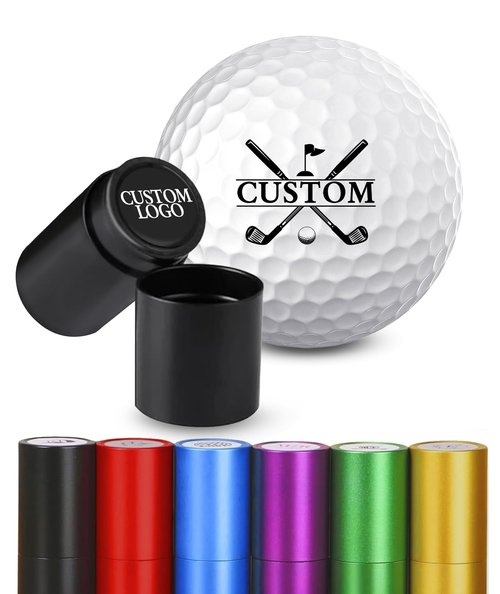 Custom Golf Ball Stamp, Personalized Golf Ball Marker Stamp, Waterproof Golf Ball Stamper with Monogram Logo Design, Golf Accessories Customized Golf Gifts (Style-02)