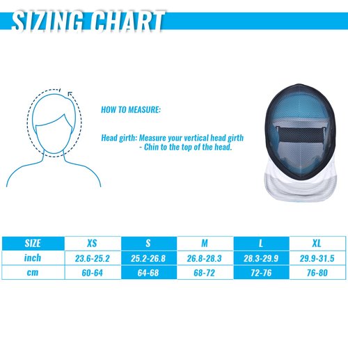 Fencing Mask - Foil Fencing Helmet with Removable Lining - CE Certified Protective Gear (Large)