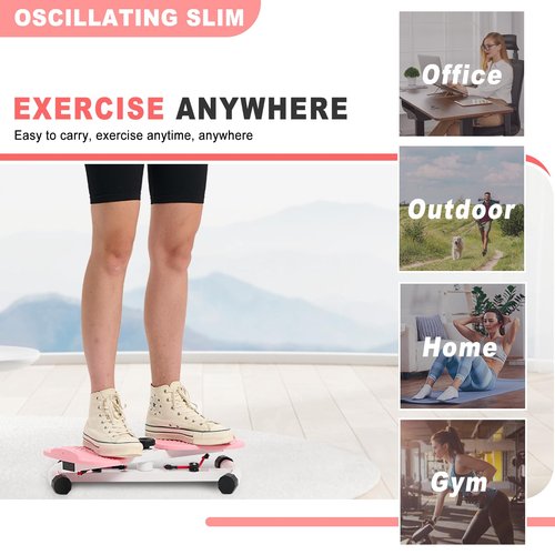 Waist Twister Machine with Resistance Bands - 300 lbs Weight Capacity, Non-Slip Twist Board, Noiseless Ab Twister for Belly Fat Loss, Home Gym Equipment for Women/Men