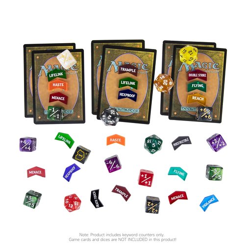 SIXPOINTS 130 Pieces MTG Counter Dice Plus 1 Life Counters Tokens 6 Sided D20 Dice & MTG Counters/Keyword Counters Set Compatible with Magic The Gathering, TCG, Card Games Accessories