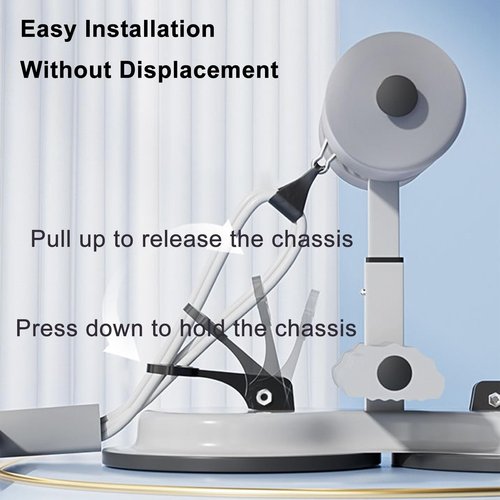 Ab Training Auxiliary Device - Double Suction Cups, Three Levels of Height Adjustment, Multi-functional Adjustable Ab Trainer Equipment with Suction Cups and Resistance Band for Home & Gym (Black)