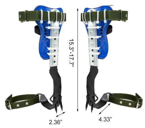 RANLOVE Tree Climbing Spikes Set, 304 Stainless Steel Adjustable Spike with 2 Gears and Non-Slip Pedal, Tool for Climbing Trees and Picking Fruit