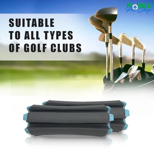 Mobile Pro Shop Golf Club Carrier with Golf Club Brush – Holds up to 6 Golf Clubs, Keeps Your Clubs Visible, Clean & Dry – Premium Quality Golf Club Holder (Grey_Turquoise)