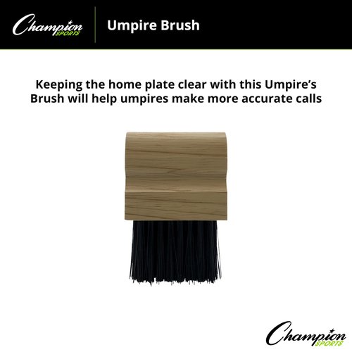 Champion Sports Umpire's Brush With Durable Bristles and Wooden Handle