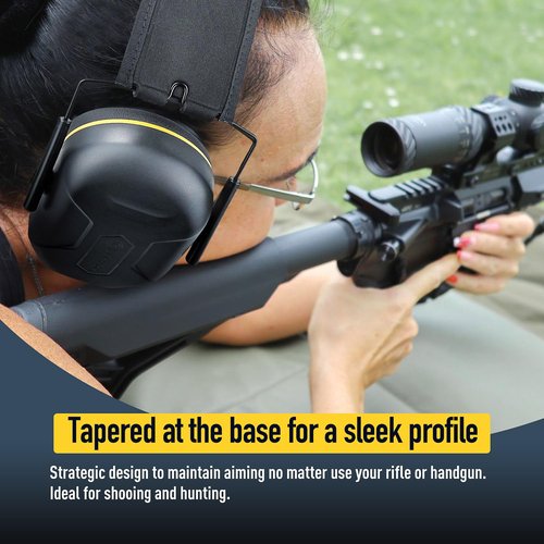 EARMOR OFFICIAL Shooting Ear Protection Earmuffs for Gun Range, NRR 27dB Noise Cancelling Hearing Protection Ear Muffs with Low-Profile Earcups, Compact Foldable for Shooting Hunting