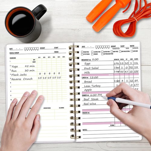 ceiba tree Food and Fitness Meal Workout Journal Diary Wellness Log Notebook Planner Weight Loss Diet Exercise Training Health Tracker 6.1" x 8.5" Hard Cover