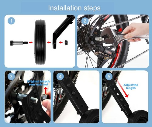 TAYIZOO Heavy-Duty Bike Training Wheels for 24-26 Inch Bicycles - 300LB Capacity Adjustable Stabilizers with Thickened High-Carbon Steel & Durable Rubber Wheels