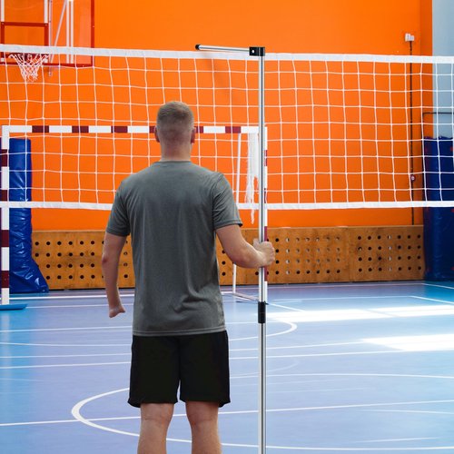 Motionchic Volleyball Net Measure Pole 4 Pre-Set Precise Height Retractable Volleyball Official Referee Equipment for Men's, Women's, Coed and Junior Outdoor Training