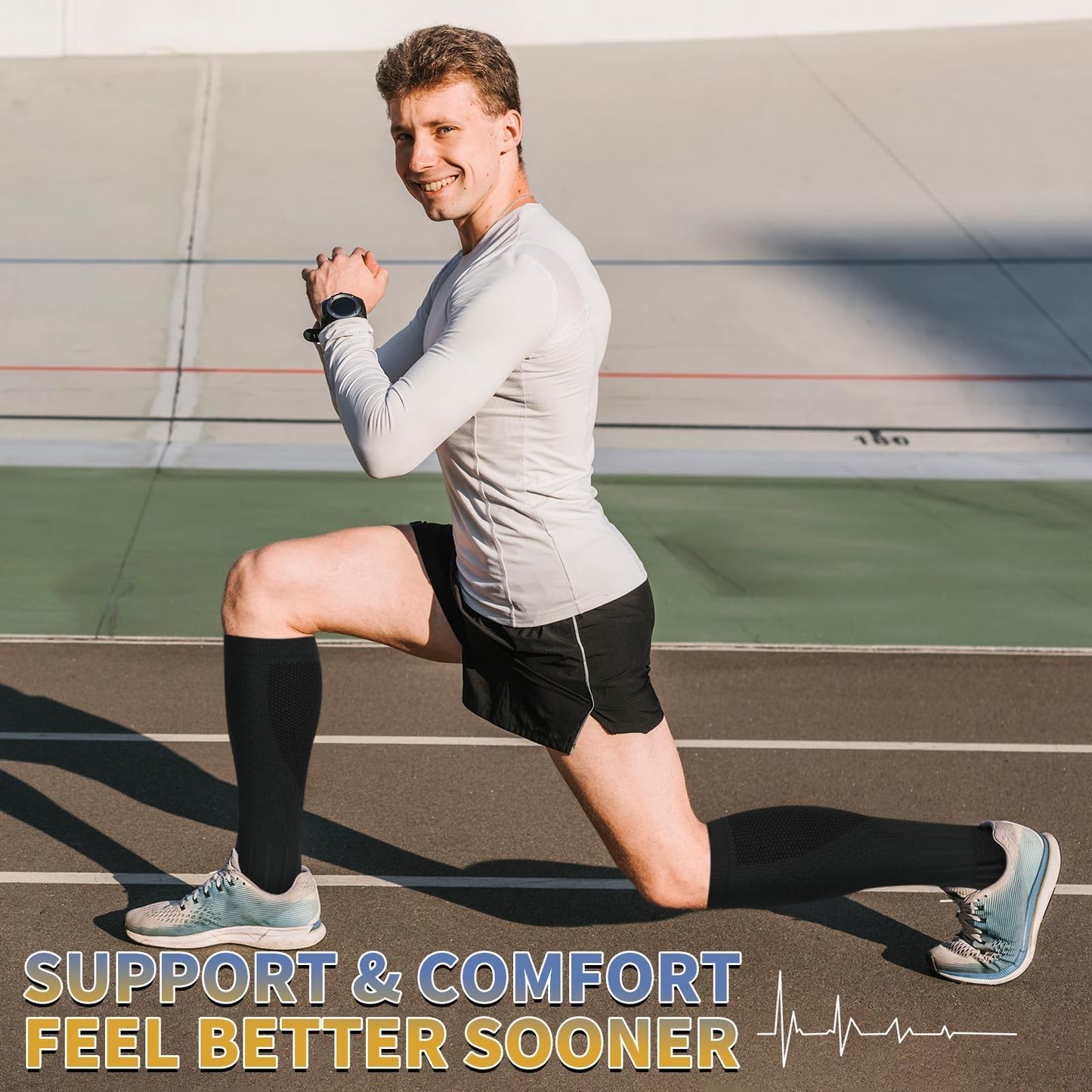 Sooverki Graduated Copper Compression Socks for Women Circulation 8 Pairs 15-20mmHg - Best for Running Athletic Cycling
