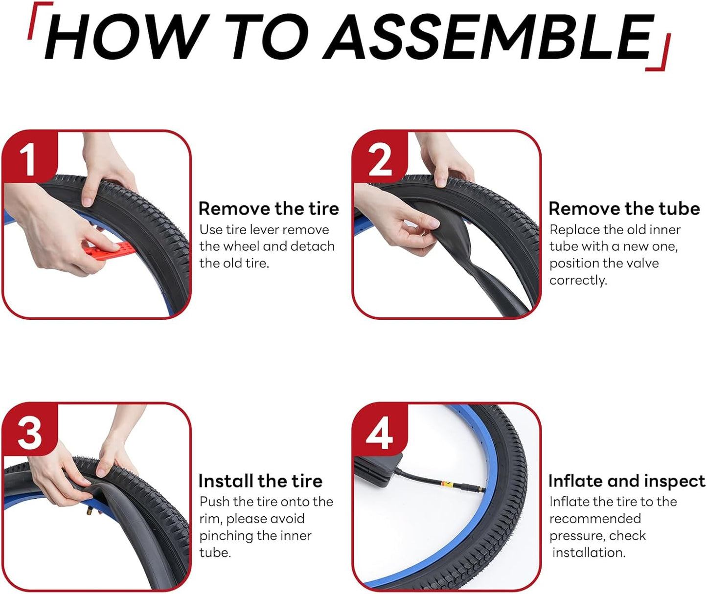 26x1.75/1.95/2.0/2.10/2.125 Inch AV48mm Bike Tubes 26" Replacement Bicycle Inner Tubes (2 PCS) Reliable 26 x 1.75-2.125 Inner Tubes Schrader Valve for City/Road/Mountain/Cruiser Cycling Scenarios