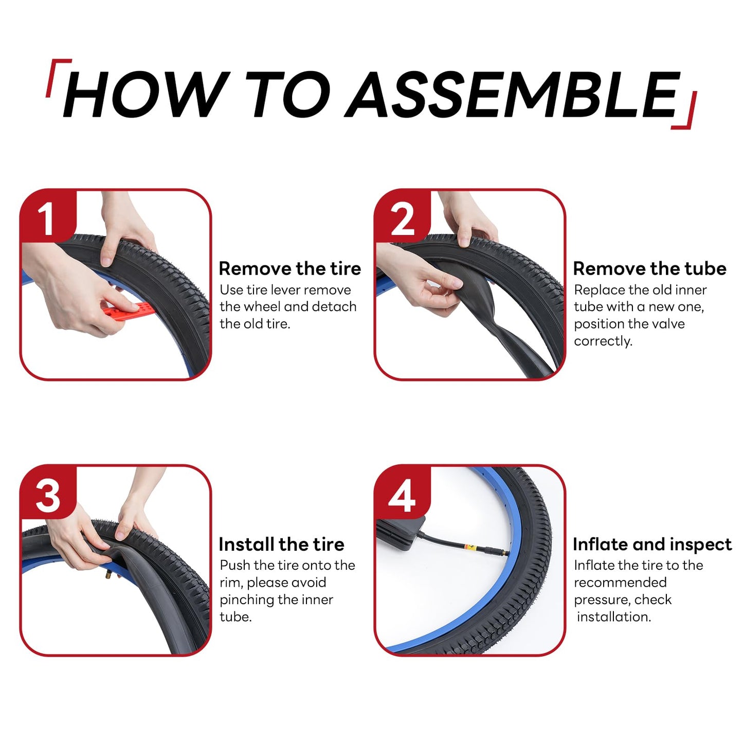 26x1.75/1.95/2.0/2.10/2.125 Bike Tubes 26" Replacement Bicycle Inner Tubes (2 PCS) Reliable 26 x 1.75-2.125 Inner Tubes AV32mm Schrader Valve for City/Road/Mountain/Cruiser Cycling Scenarios