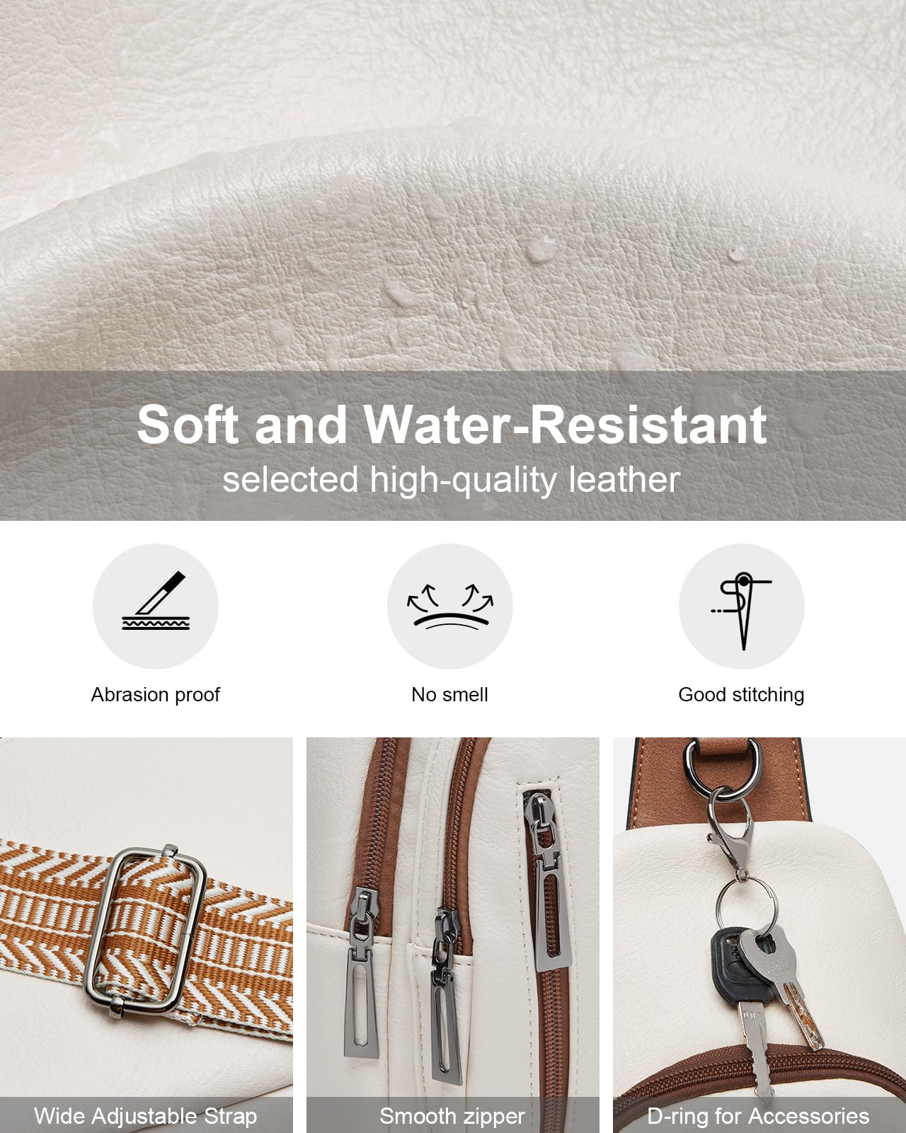 TFKGS Sling Bag Crossbody Bags for Women Fanny Packs Cross Body Bag for Woman Large Sling Backpack Purses Handbags Travel Beige Brown
