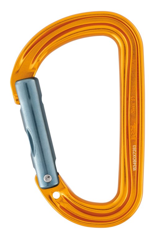 Petzl SM'D Wall Carabiner - Compact, Lightweight D-Shaped Carabiner for Aid Climbing and Racking Gear