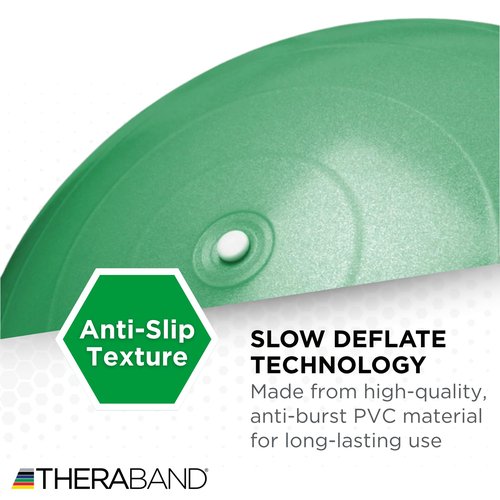 THERABAND Exercise Ball, Professional Series Stability Ball with 65 cm Diameter for Athletes 5'7" to 6'1" Tall, Slow Deflate Fitness Ball for Improved Posture, Balance, Yoga, Pilates, Core, Green